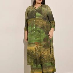 Diza by Westside Green Abstract Printed A-Line Kurta-picture-18