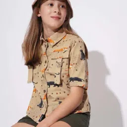 VERO MODA GIRL Kids Fields of Rye Cotton Printed Shirt-image-30