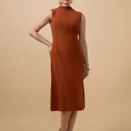 Showoff Rust Regular Fit Dress-14