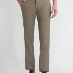 Arrow Brown Regular Fit Trousers-picture-18