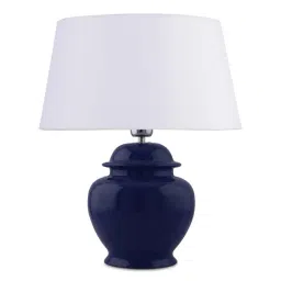 Homesake Navy Ceramic Guard Shaped Table Lamps with White Shade - Set of 2 image 3