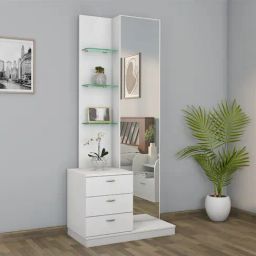 Nilkamal Prime Frosty White Engineered Wood Dressing Table-29