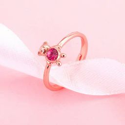GIVA 92.5 Sterling Silver Cuddly Teddy Bear Ring for Women-image-23