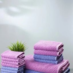 Nautica Cross View Lilac & Grapemist Cotton 600 GSM Fluffy Zero Twist Towel Set - 14 Pcs-image-66
