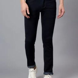Cantabil Dark Blue Regular Fit Jeans-image-77