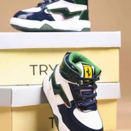 KATS Kids Green ROMEO High Neck Sneakers-3