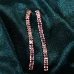 KPOP Rose Gold-Plated Rhinestone Contemporary Drop Earrings-image-6