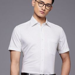 Louis Philippe Pure Cotton Classic Fit Geometric Printed Formal Shirt-image-30