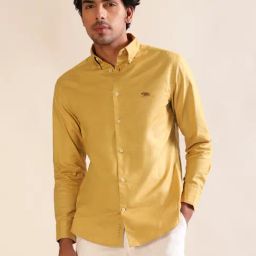ANDAMEN Mustard Regular Fit Shirt-image-57