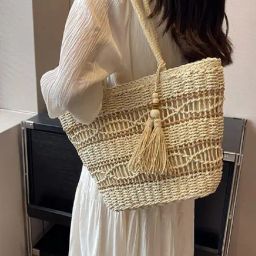 Styli Beige Textured Tote Handbag-41