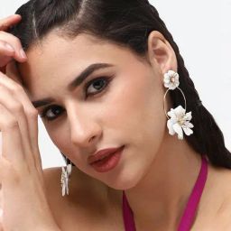 Sohi Gold Plated Party Designer Stone Drop Earrings image 3