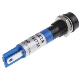 RS PRO Blue Panel Mount Indicator 12 V, Mounting Hole Size 8 mm, Termination Type Solder Tab, IP Rating IP67, Model No 212424 image 3