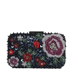NR by Nidhi Rathi Black Fabric Minaudiere Clutch-43