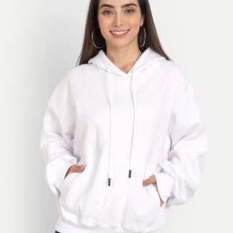 COLOR CAPITAL White Cotton Relaxed Fit Hoodie-picture-20