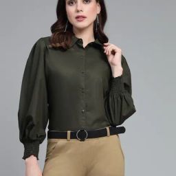 Style Quotient Olive Regular Fit Formal Shirt-image-69