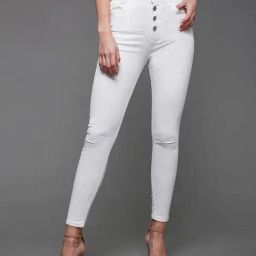 Miss Chase White Skinny Fit High Rise Stretchable Jeans-picture-29