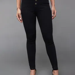 Miss Chase Black Skinny Fit High Rise Stretchable Jeans-picture-24