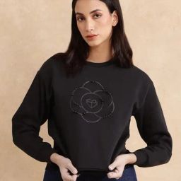 RAREISM Black Cotton Blend Printed Long Sleeves Sweatshirt-image-53