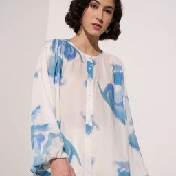 Akkriti By Pantaloons Blue Relaxed Fit Printed Tunic-image-76