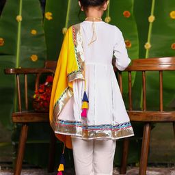 Thread & Button Girls Regular Kurta with Trousers & With Dupatta image 3