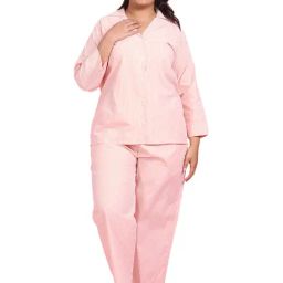 LASTINCH Peach Striped Shirt With Pyjamas-image-33