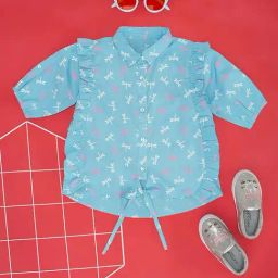 YU by Pantaloons Kids Blue Cotton Printed Top-image-58