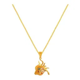 P.C. Chandra Jewellers 22k Yellow Gold Intricate Design Fish Theme Pendant-image-60