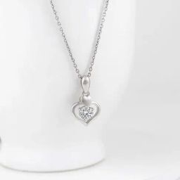 GIVA 92.5 Sterling Silver Dual Heart Pendant with Chain-image-63