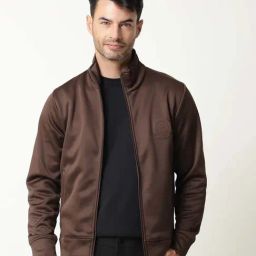 Rare Rabbit Brown Regular Fit Solid Jacket-image-60