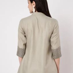 9rasa Grey Solid Kurti image 2