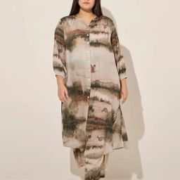 Diza by Westside Multicolour Abstract Printed A-Line Kurta-image-9