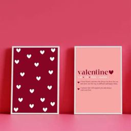 Art Street White Engineered Wood Valentine Couples Wall Art Prints With Valentine Noun - Set of 2-14