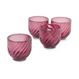 Pure Home and Living Solid Purple Glass Set of 4 Tealight Holders-image-71