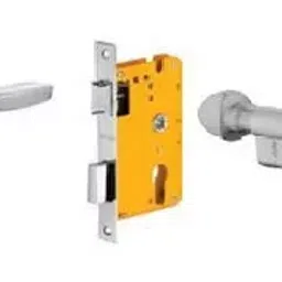 Dorset 70 mm Lever Handle Lock Set With Knob and Key Cylinder Silver Chrome ML ZA image 1