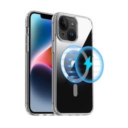 LIRAMARK Magnetic MagSafe Protective Clear iPhone 14 Back Case-6