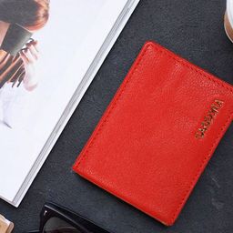 Sassora Unisex Red Leather Card Holder-image-25