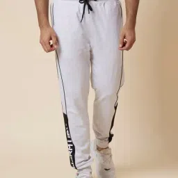 Globus Grey Melange Regular Fit Printed Cotton Sports Joggers-image-78
