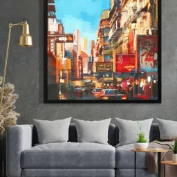 999Store Printed Multicolor Canvas Wall Art-image-68