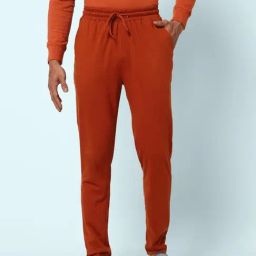 Ajile by Pantaloons Rust Orange Cotton Slim Fit Trackpants-image-74