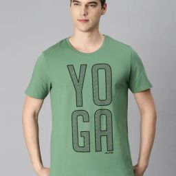 ALCIS Green Regular Fit Printed Crew T-Shirt-image-88