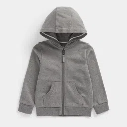Mothercare Kids Grey Textured Full Sleeves Hooded Sweatshirt-image-35