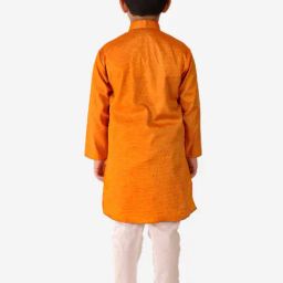 Pro-Ethic Style Developer Kids Orange & White Printed Full Sleeves Kurta with Pyjamas-picture-45