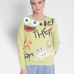 Crimsoune Club Green Graphic Print Sweatshirt-image-43