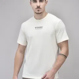 Woods White Cotton Regular Fit Printed T-Shirt-picture-40