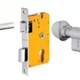 Dorset 60 mm Lever Handle Lock Set With Coin and Knob Cylinder Silver Chrome ML CAR image 1
