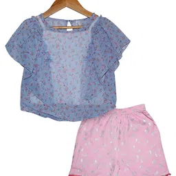 KiddoPanti Girls Printed Top with Shorts-image-43