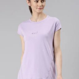 Enamor Purple Cotton Graphic Print Sports T-Shirt-image-83