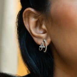 Shaya 925 Silver Oxidized Amazement Stud Earrings-picture-8