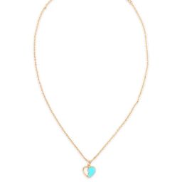 Namaste Jewels Broken Heart Pendant Turquoise Enamel Necklace-picture-40