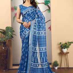 Suha Floral Pure Cotton Saree-image-84